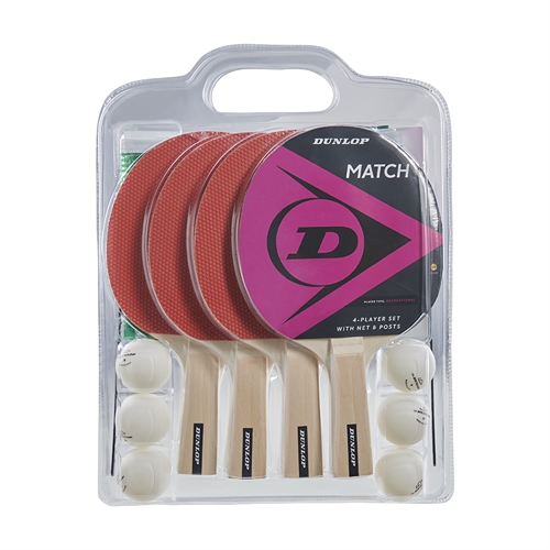 Dunlop Bordtennis Match 4 Player Set ink nät
